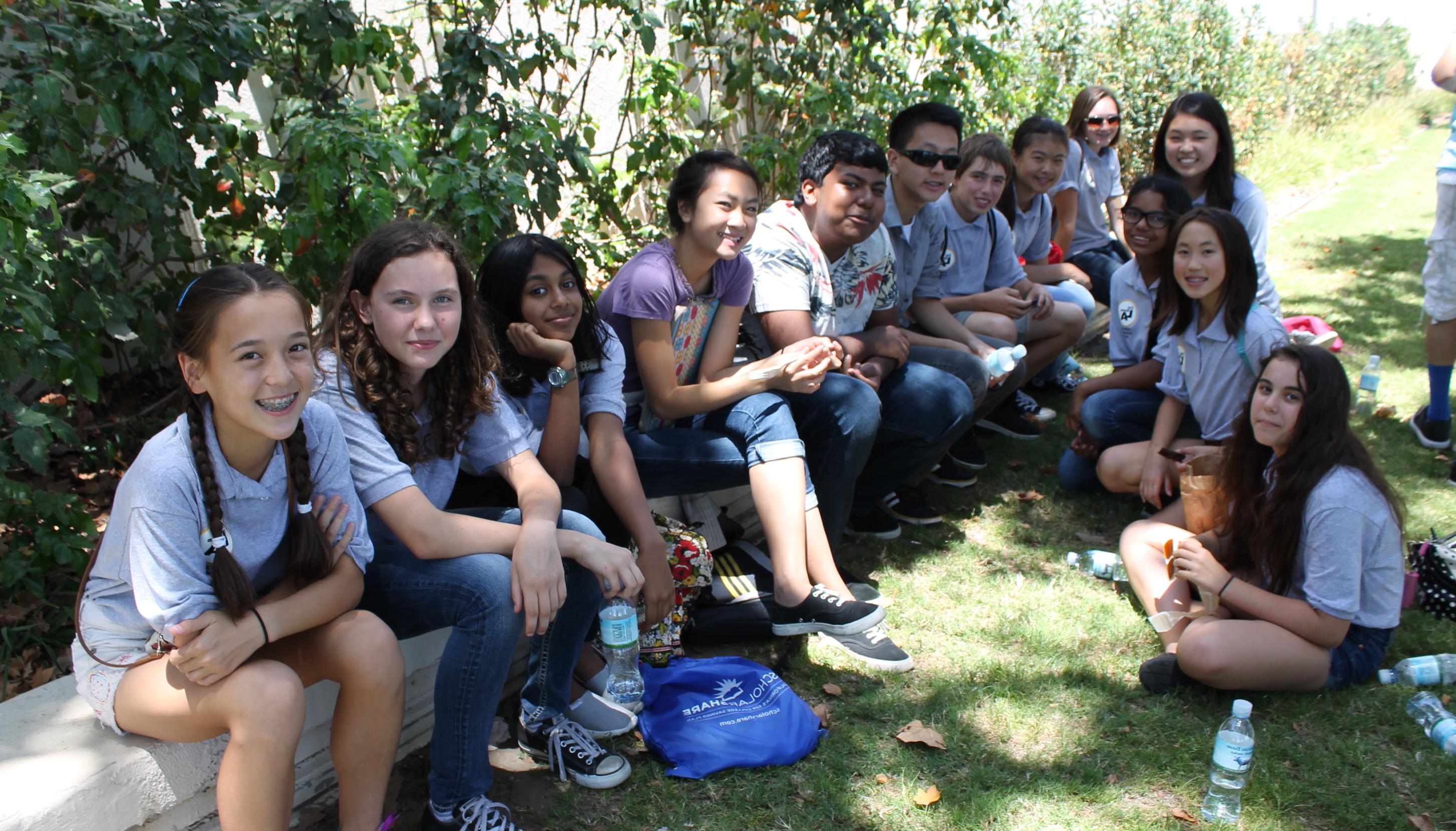 Group of students at Natural History Museum