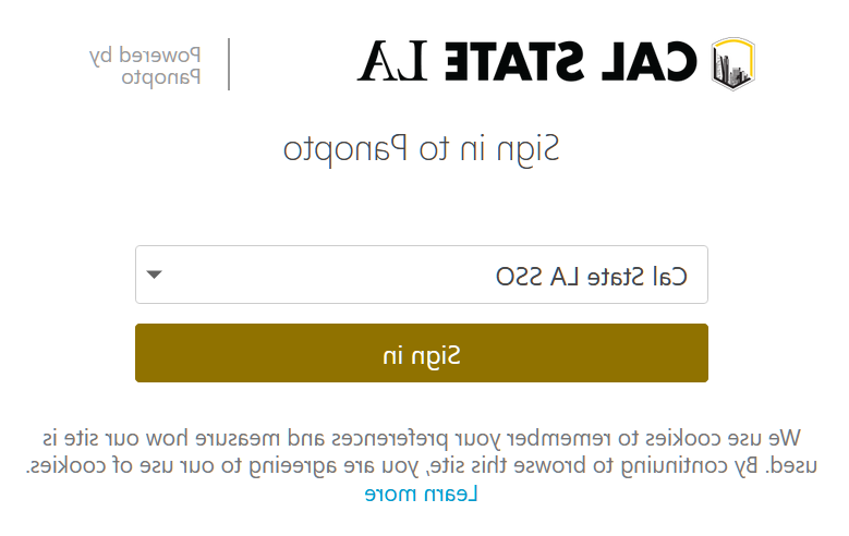 Panopto Cal State LA SSO login screen