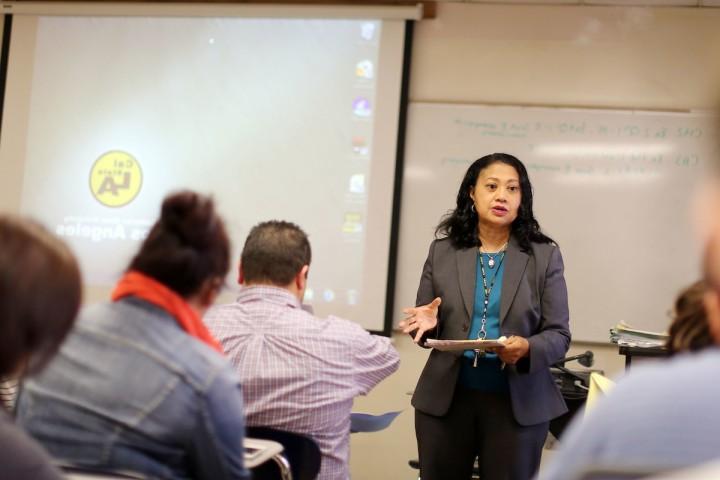 teacher teaching in classroom