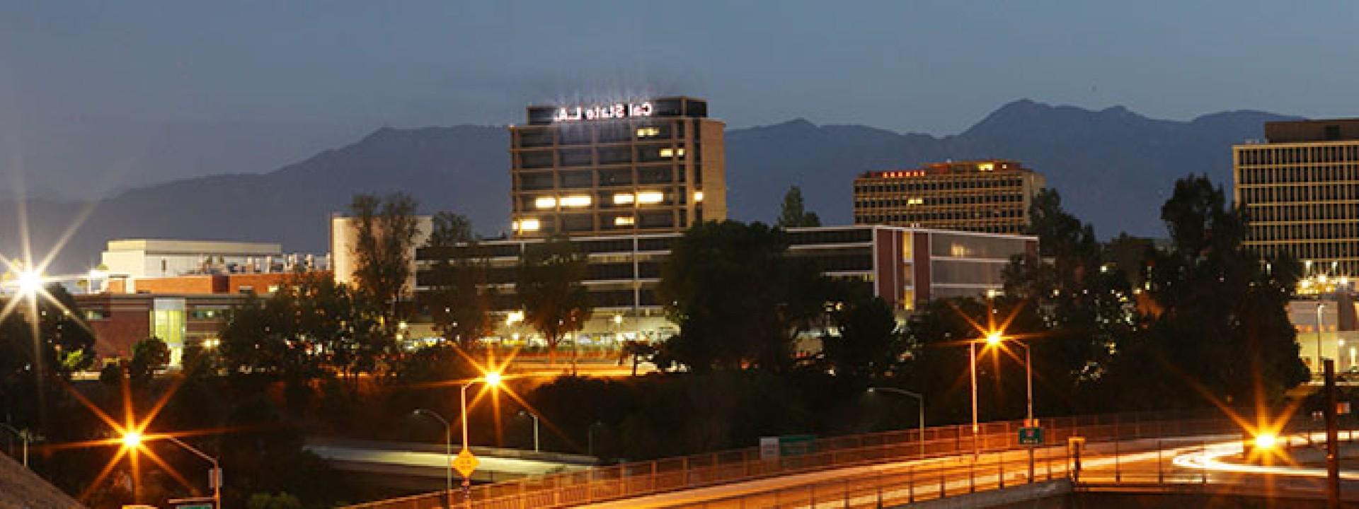 Cal State LA at sunset